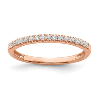 14k Rose Gold 1/6 ct Lab Grown Diamond VS/SI+ G+ Wedding Band