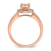 14kr 1/3 ct Lab Grown Diamond VS/SI+ G+ & Morganite Halo Engagement Ring