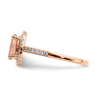 14kr 1/3 ct Lab Grown Diamond VS/SI+ G+ & Morganite Halo Engagement Ring