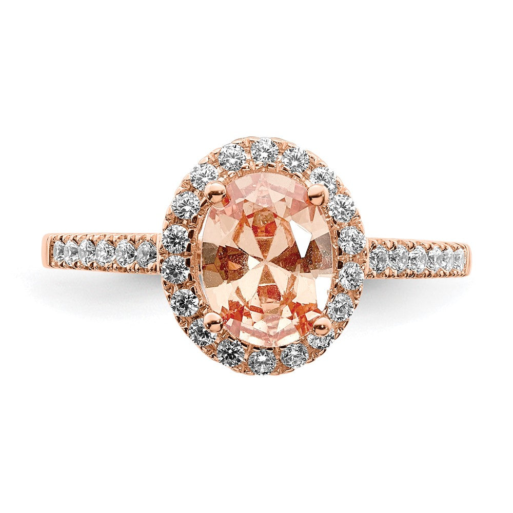 14kr 1/3 ct Lab Grown Diamond VS/SI+ G+ & Morganite Halo Engagement Ring