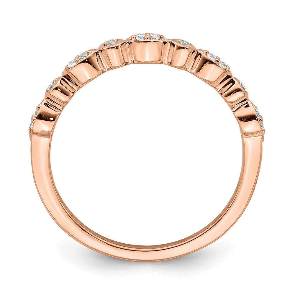 14k Rose Gold 1/5 ct Lab Grown Diamond VS/SI+ G+ 2 Wedding Band Set