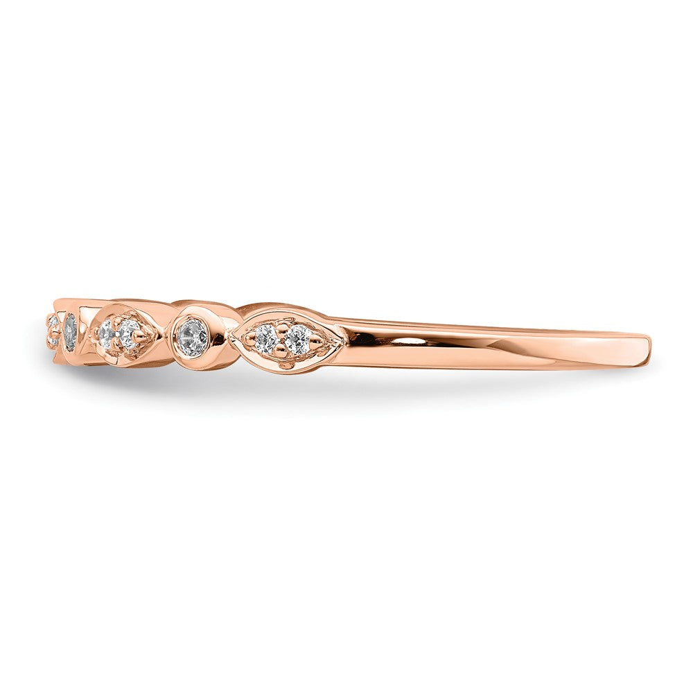 14k Rose Gold 1/5 ct Lab Grown Diamond VS/SI+ G+ 2 Wedding Band Set