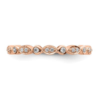 14k Rose Gold 1/5 ct Lab Grown Diamond VS/SI+ G+ 2 Wedding Band Set