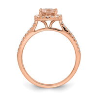 14kr 1/3 ct Lab Grown Diamond VS/SI+ G+ & Morganite Halo Engagement Ring