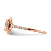 14kr 1/3 ct Lab Grown Diamond VS/SI+ G+ & Morganite Halo Engagement Ring