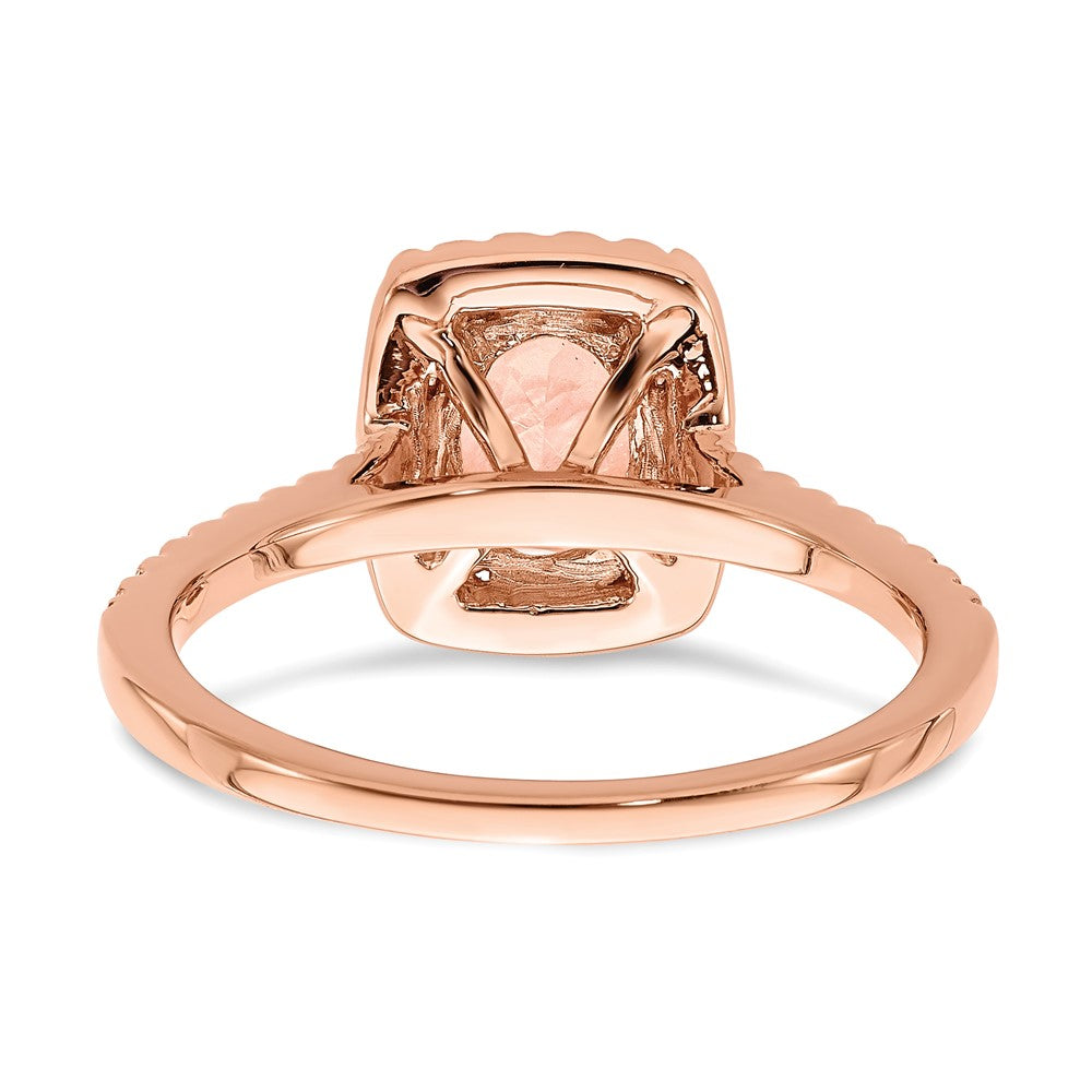 14kr 1/3 ct Lab Grown Diamond VS/SI+ G+ & Morganite Halo Engagement Ring