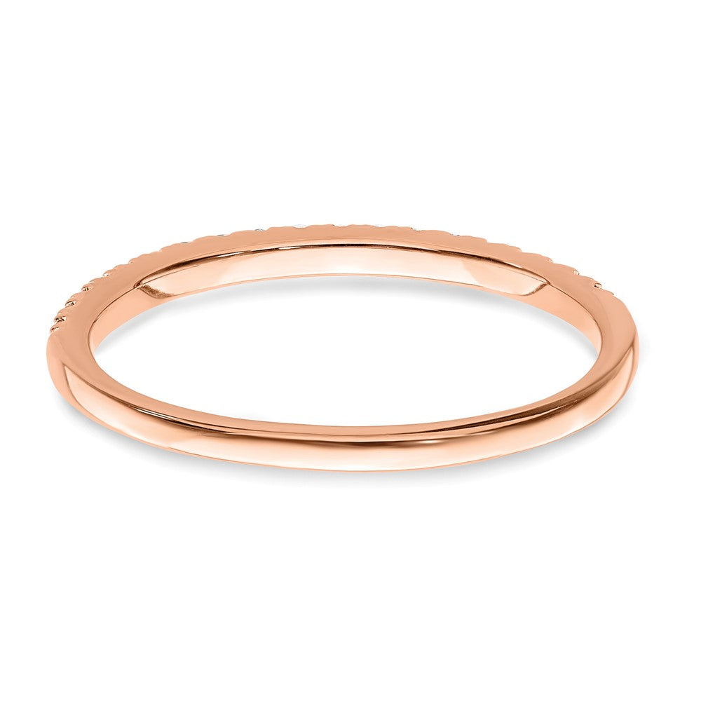 14k Rose Gold 1/6 ct Lab Grown Diamond VS/SI+ G+ Wedding Band