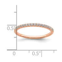 14k Rose Gold 1/6 ct Lab Grown Diamond VS/SI+ G+ Wedding Band