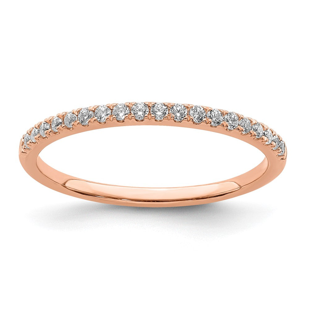 14k Rose Gold 1/6 ct Lab Grown Diamond VS/SI+ G+ Wedding Band
