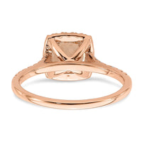 14kr 1/4 ct Lab Grown Diamond VS/SI+ G+ & Morganite Halo Engagement Ring