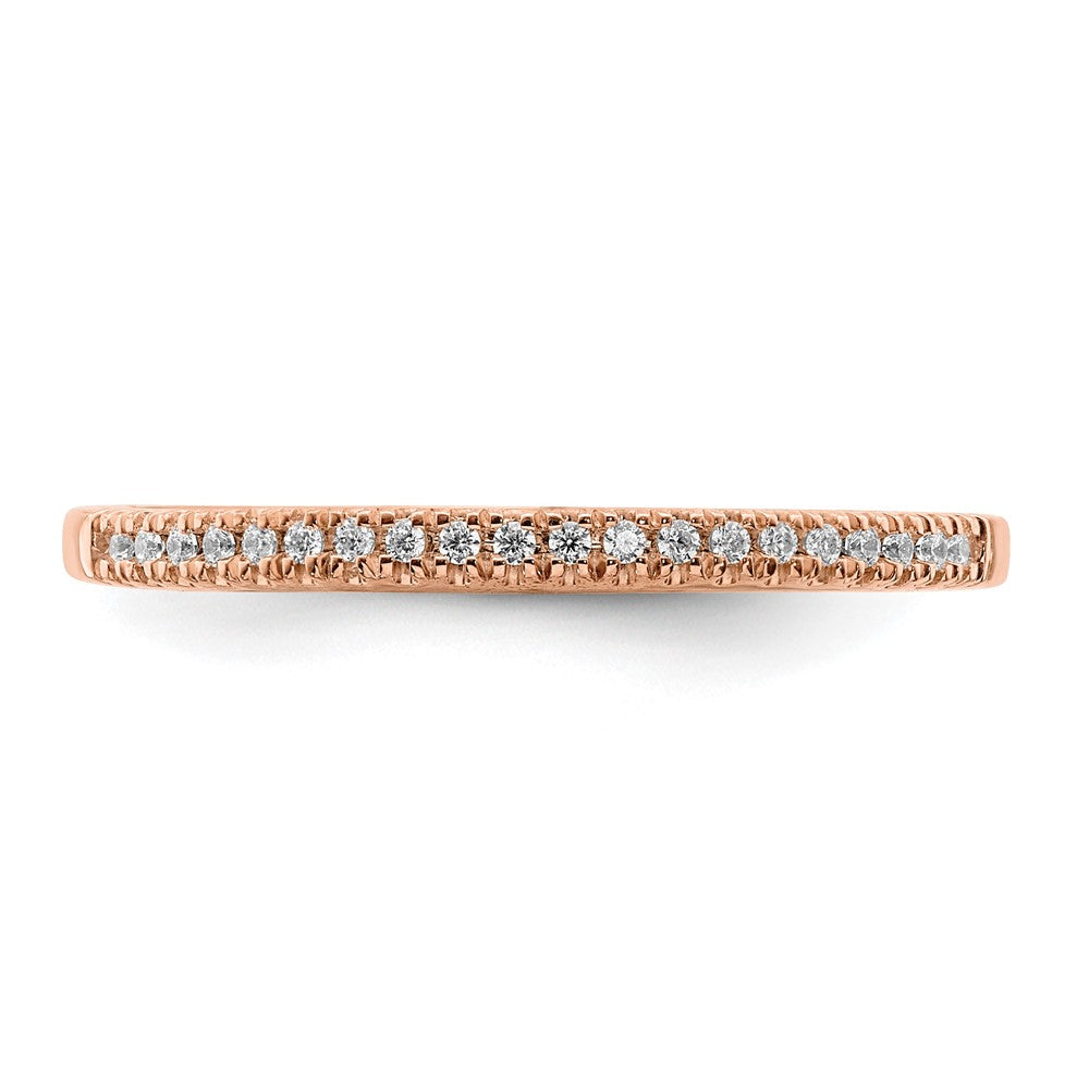 14k Rose Gold 1/15 ct Lab Grown Diamond VS/SI+ G+ Wedding Band