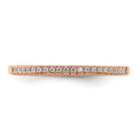 14k Rose Gold 1/15 ct Lab Grown Diamond VS/SI+ G+ Wedding Band