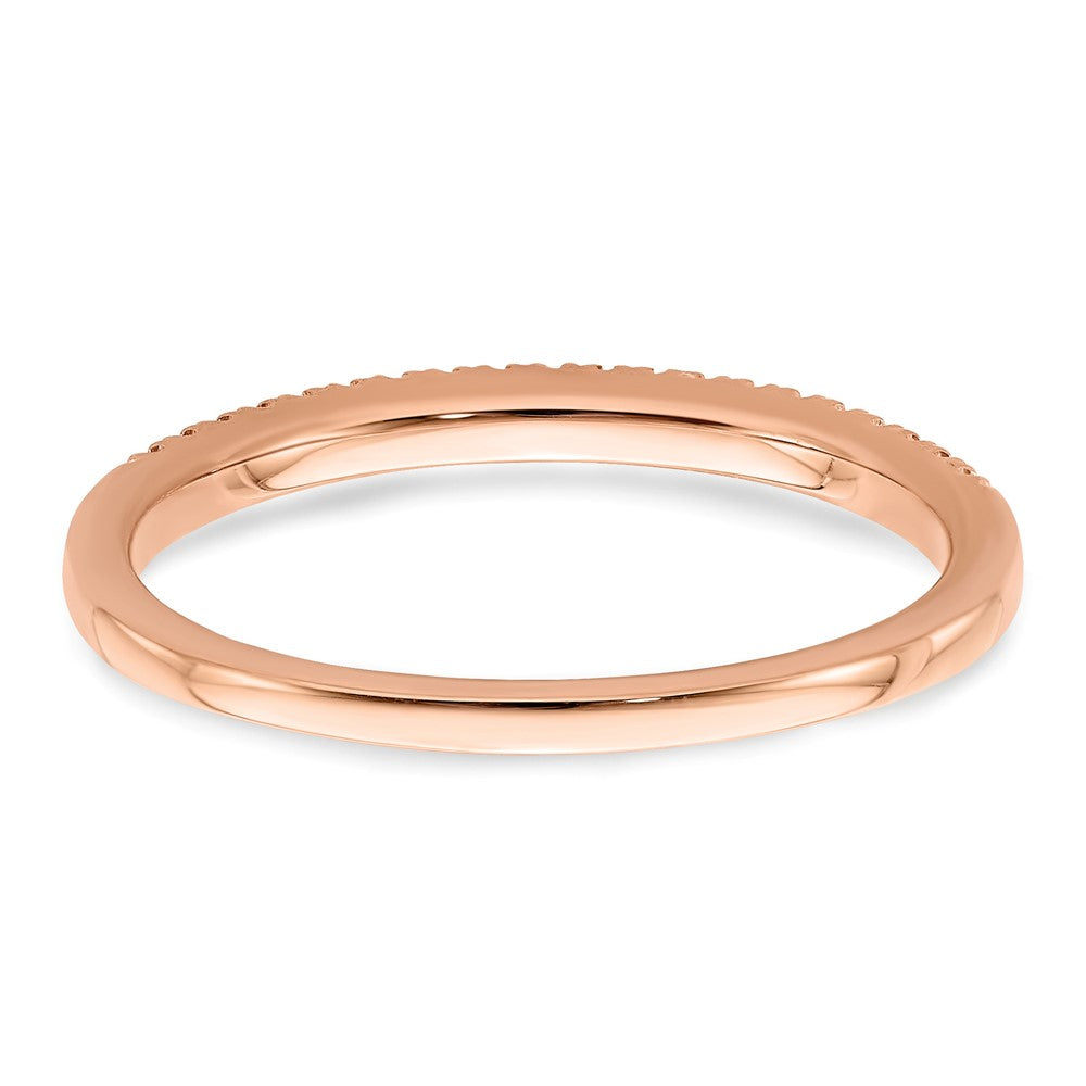 14k Rose Gold 1/15 ct Lab Grown Diamond VS/SI+ G+ Wedding Band