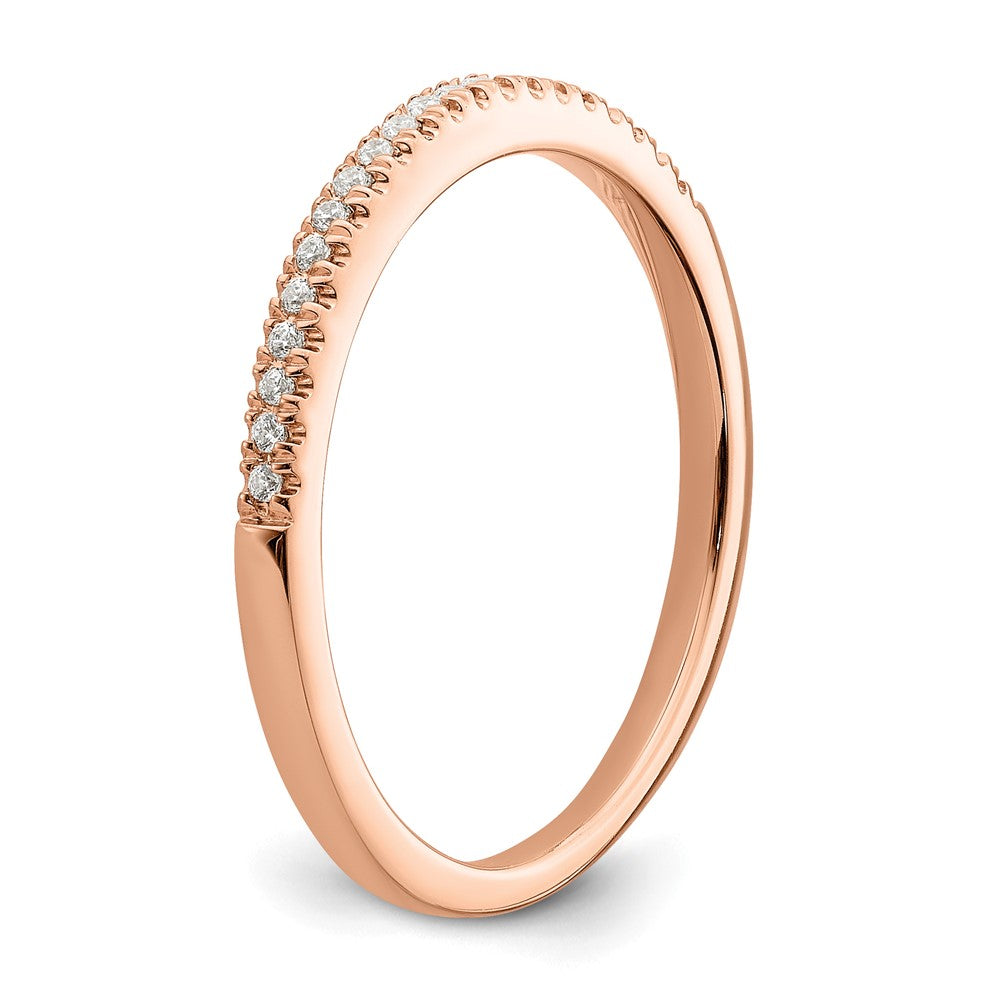 14k Rose Gold 1/15 ct Lab Grown Diamond VS/SI+ G+ Wedding Band