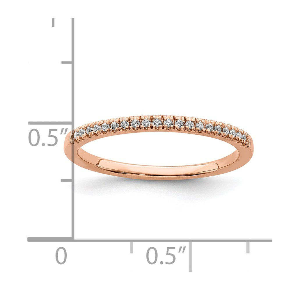 14k Rose Gold 1/15 ct Lab Grown Diamond VS/SI+ G+ Wedding Band