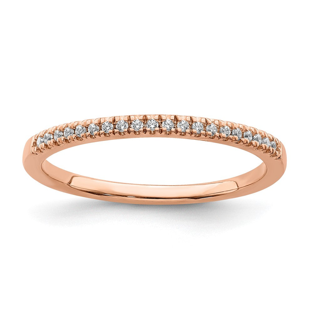 14k Rose Gold 1/15 ct Lab Grown Diamond VS/SI+ G+ Wedding Band
