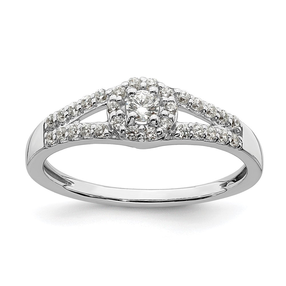 10kw 1/3ct Lab Grown Diamond VS/SI+ G+ Comp Round Halo Eng Ring