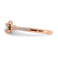 14k Rose Gold 3/4ct Lab Grown Diamond VS/SI+ G+ Complete Halo Eng Ring