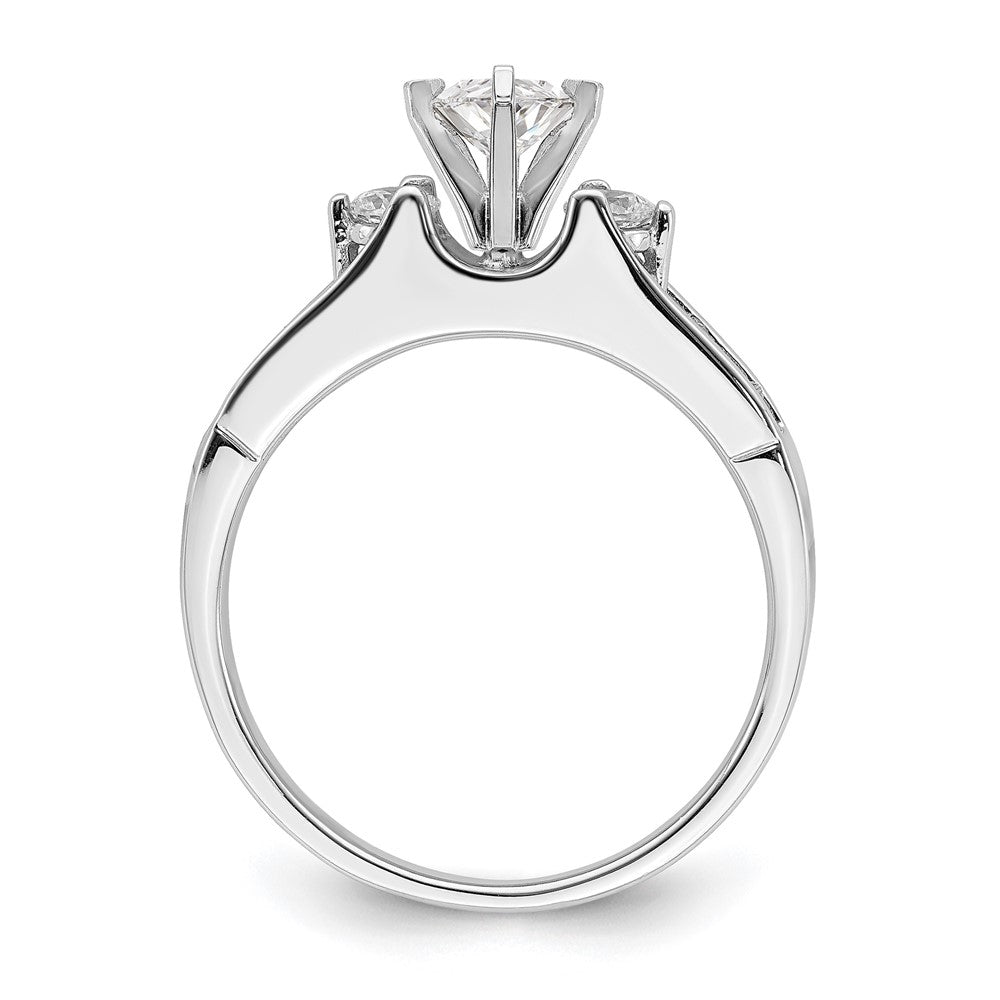 14k White Gold 5/8 ct Lab Grown Diamond VS/SI+ G+ Complete Eng Ring