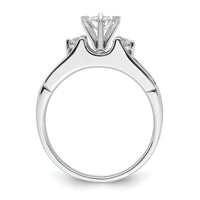 14k White Gold 5/8 ct Lab Grown Diamond VS/SI+ G+ Complete Eng Ring