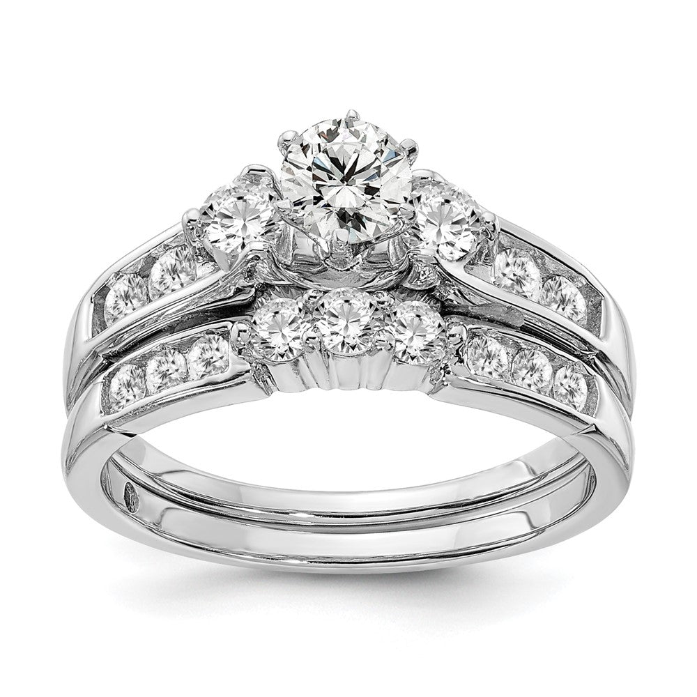 14k White Gold 5/8 ct Lab Grown Diamond VS/SI+ G+ Complete Eng Ring