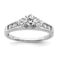 14k White Gold 5/8 ct Lab Grown Diamond VS/SI+ G+ Complete Eng Ring