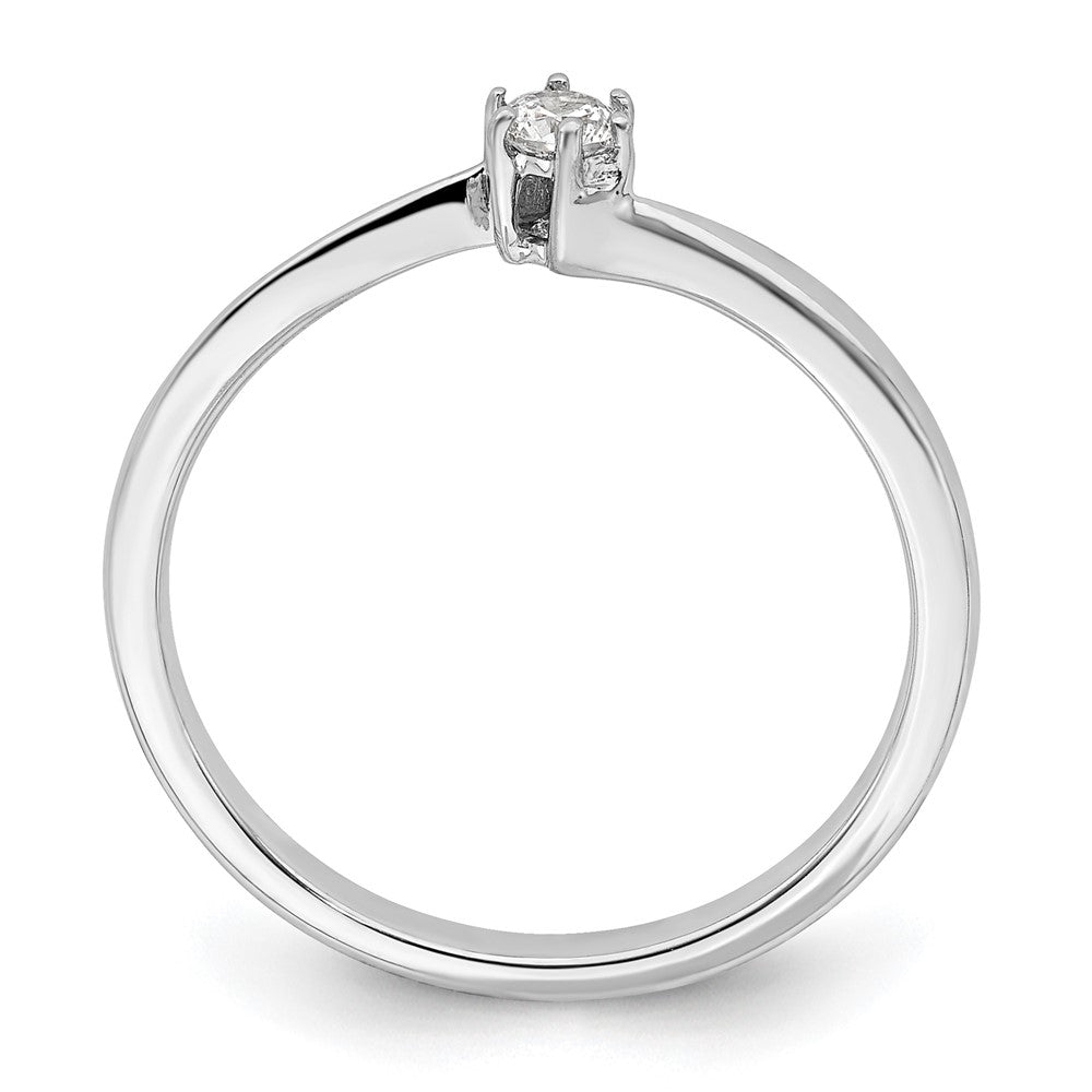 14k White Gold 1/8ct Lab Grown Diamond VS/SI+ G+ Comp Petite Eng Ring