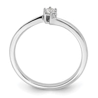 14k White Gold 1/8ct Lab Grown Diamond VS/SI+ G+ Comp Petite Eng Ring