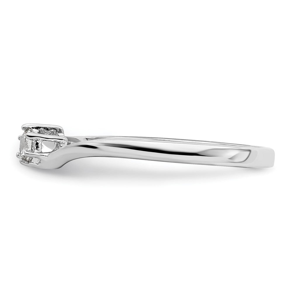 14k White Gold 1/8ct Lab Grown Diamond VS/SI+ G+ Comp Petite Eng Ring