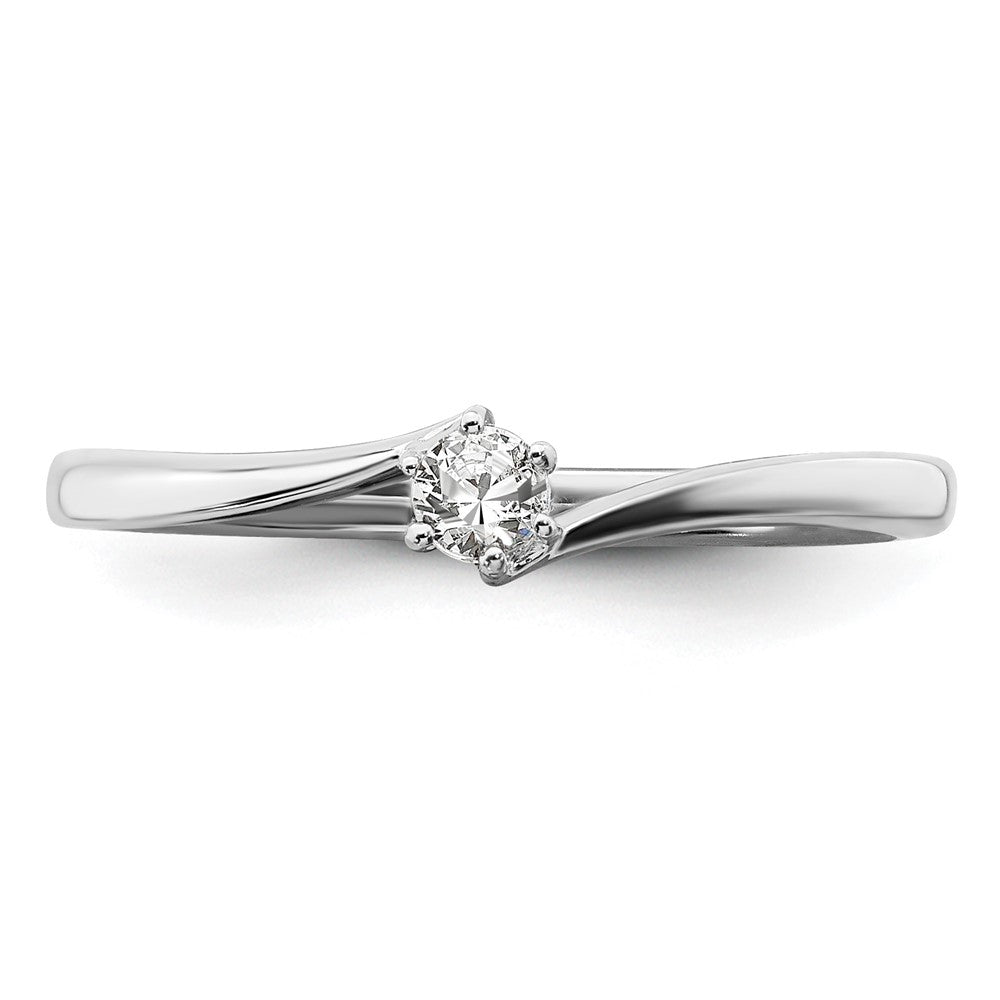 14k White Gold 1/8ct Lab Grown Diamond VS/SI+ G+ Comp Petite Eng Ring