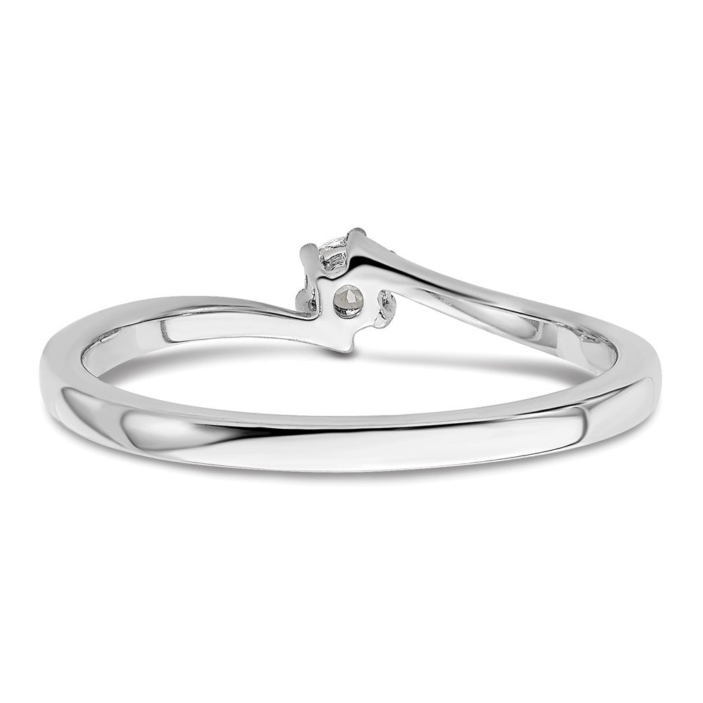 14k White Gold 1/8ct Lab Grown Diamond VS/SI+ G+ Comp Petite Eng Ring