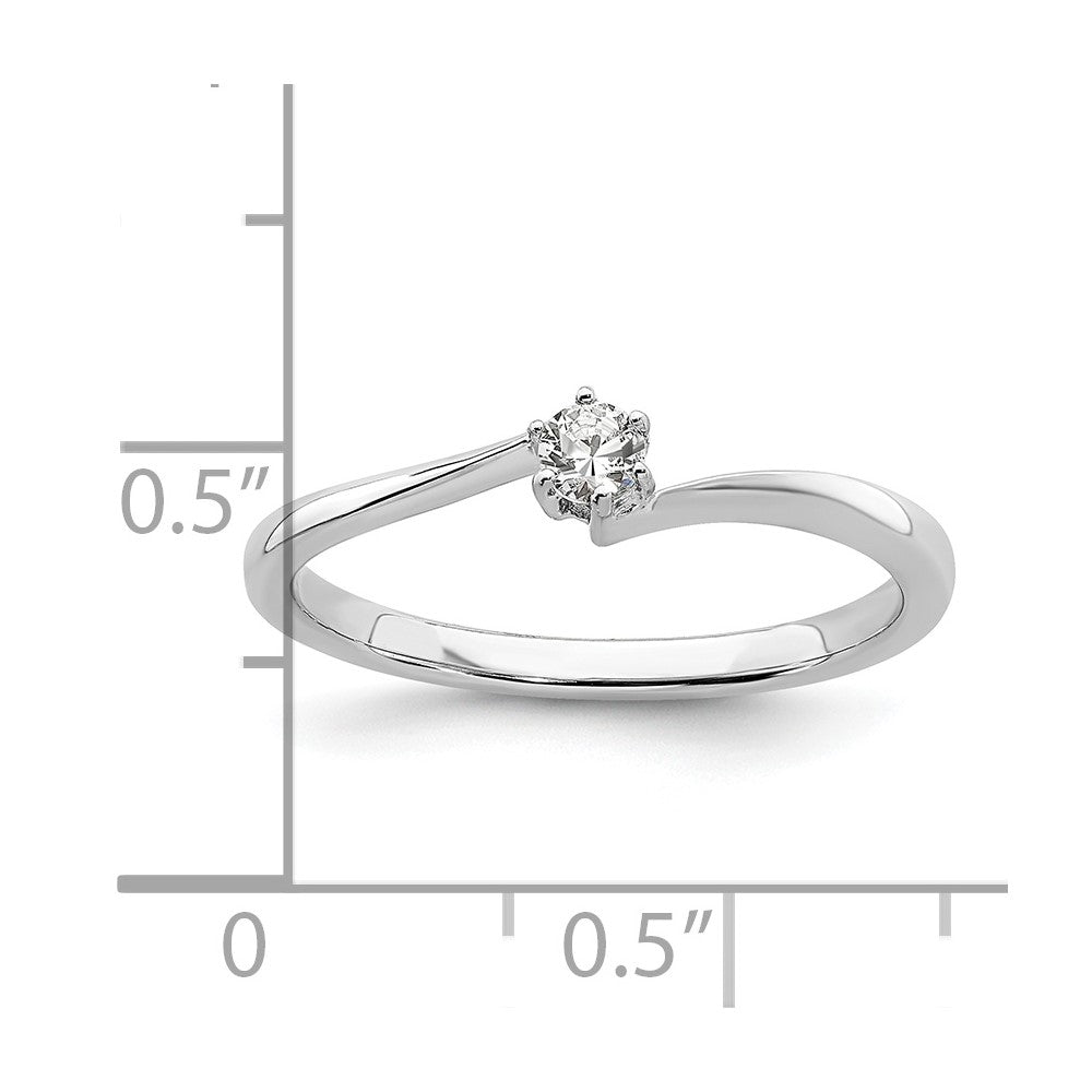 14k White Gold 1/8ct Lab Grown Diamond VS/SI+ G+ Comp Petite Eng Ring