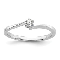 14k White Gold 1/8ct Lab Grown Diamond VS/SI+ G+ Comp Petite Eng Ring