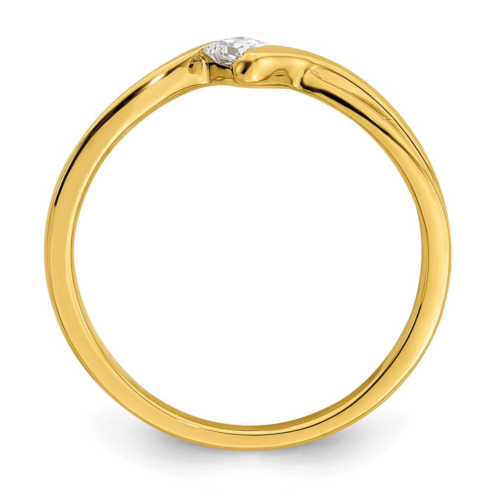 14k 1/6ct Lab Grown Diamond VS/SI+ G+ Comp Petite Eng Ring
