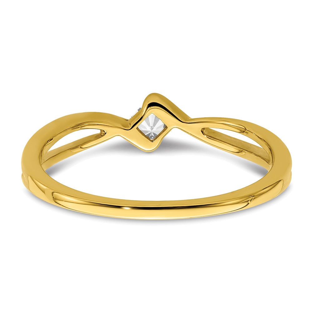 14k 1/6ct Lab Grown Diamond VS/SI+ G+ Comp Petite Eng Ring
