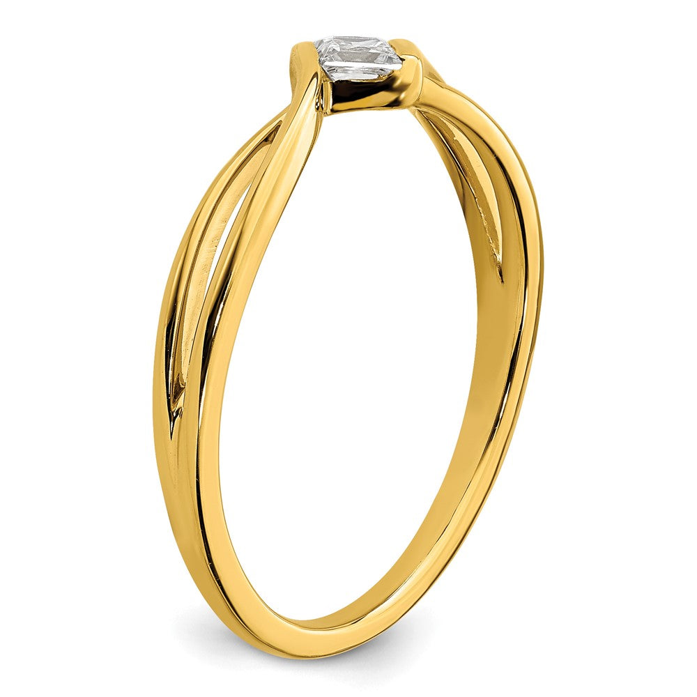 14k 1/6ct Lab Grown Diamond VS/SI+ G+ Comp Petite Eng Ring
