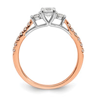 14k Rose Gold 3/4ct Lab Grown Diamond VS/SI+ G+ Comp Petite Eng Ring