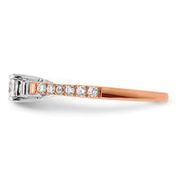 14k Rose Gold 3/4ct Lab Grown Diamond VS/SI+ G+ Comp Petite Eng Ring