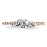 14k Rose Gold 3/4ct Lab Grown Diamond VS/SI+ G+ Comp Petite Eng Ring