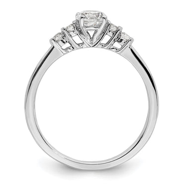 10k White Gold 1/2ct Lab Grown Diamond VS/SI+ G+ Comp Petite Eng Ring