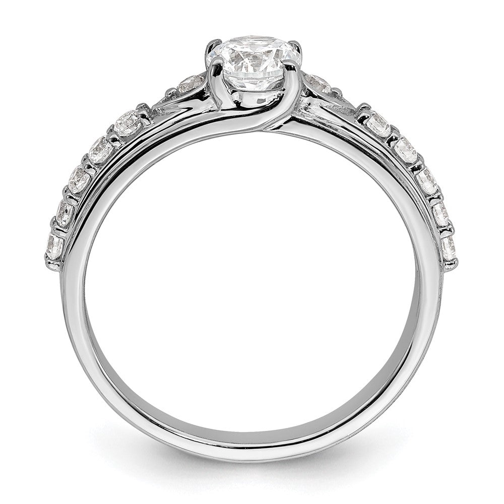 10k White Gold 3/4ct Lab Grown Diamond VS/SI+ G+ Comp Petite Eng Ring