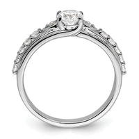 10k White Gold 3/4ct Lab Grown Diamond VS/SI+ G+ Comp Petite Eng Ring