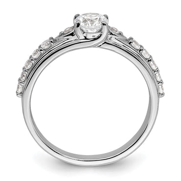 10k White Gold 3/4ct Lab Grown Diamond VS/SI+ G+ Comp Petite Eng Ring