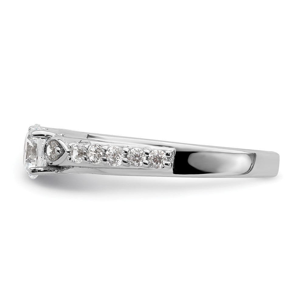 10k White Gold 3/4ct Lab Grown Diamond VS/SI+ G+ Comp Petite Eng Ring