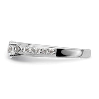 10k White Gold 3/4ct Lab Grown Diamond VS/SI+ G+ Comp Petite Eng Ring