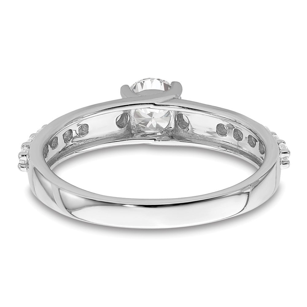10k White Gold 3/4ct Lab Grown Diamond VS/SI+ G+ Comp Petite Eng Ring