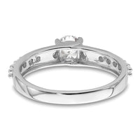 10k White Gold 3/4ct Lab Grown Diamond VS/SI+ G+ Comp Petite Eng Ring