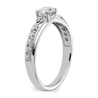 10k White Gold 3/4ct Lab Grown Diamond VS/SI+ G+ Comp Petite Eng Ring