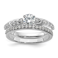 10k White Gold 3/4ct Lab Grown Diamond VS/SI+ G+ Comp Petite Eng Ring
