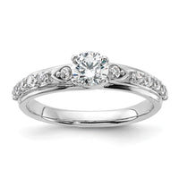 10k White Gold 3/4ct Lab Grown Diamond VS/SI+ G+ Comp Petite Eng Ring